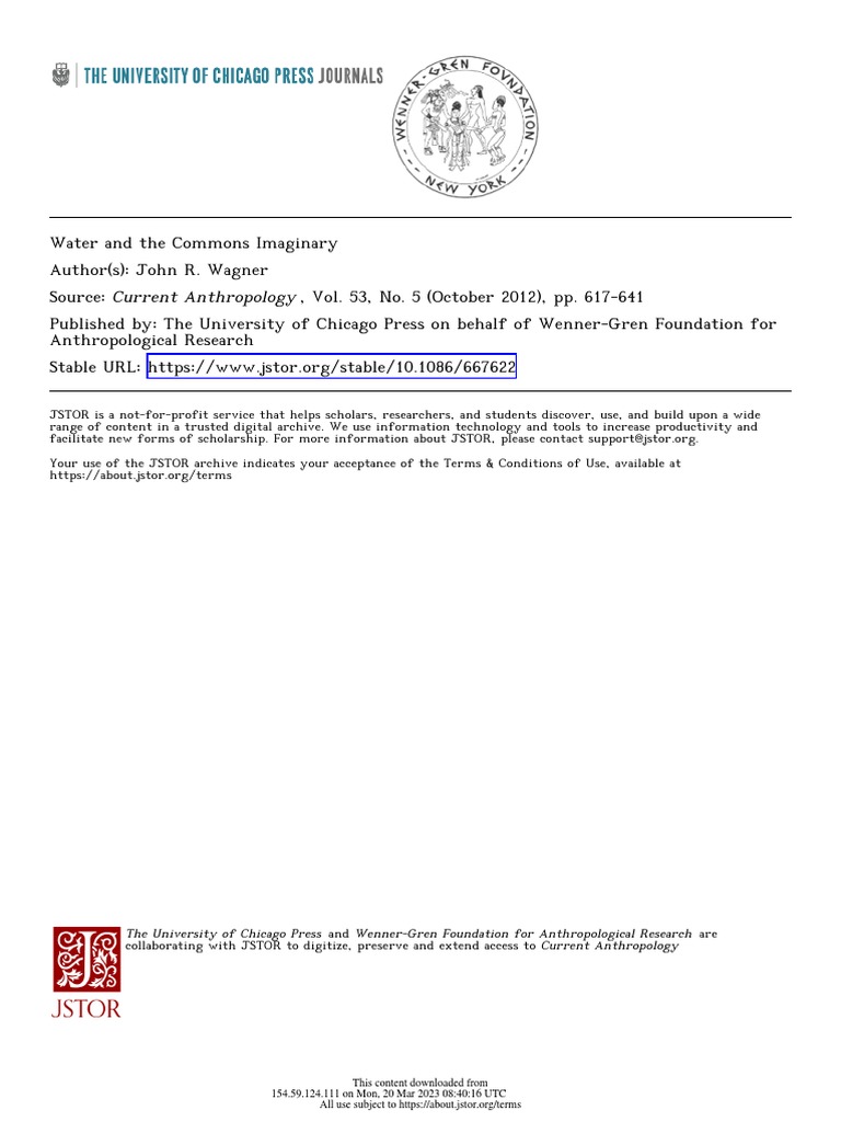Water and The Commons Imaginary | PDF | Property | Governance
