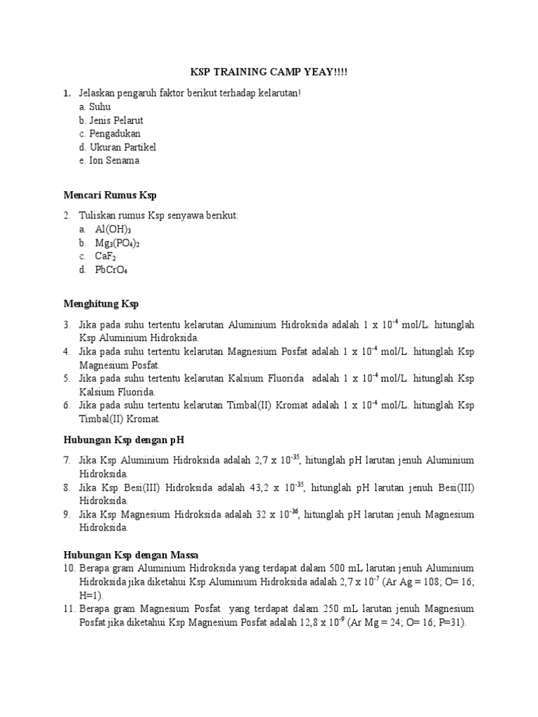 KSP Training Camp | PDF