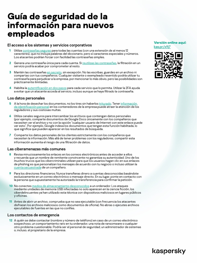 Guia de Seguridad para Nuevos Empleados | PDF