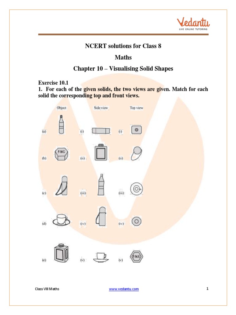 Class 8 Maths: Solid Shapes Guide | PDF | Vertex (Geometry) | Linear ...