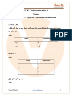 Ncert Solutions Class 8 Maths Chapter 9 Algebraic Expressions and Identities