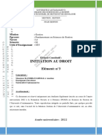 Initiation Au Droit 2022 L1 S2 Element N 3e