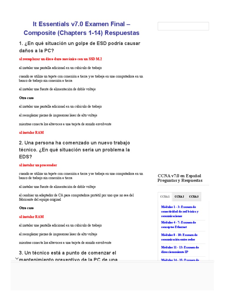 It essentials v7 0 examen final composite chapters 1 14 respuestas