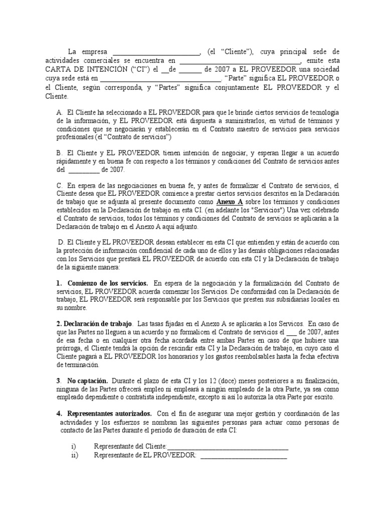 LOI Template | PDF | Software | Contabilidad
