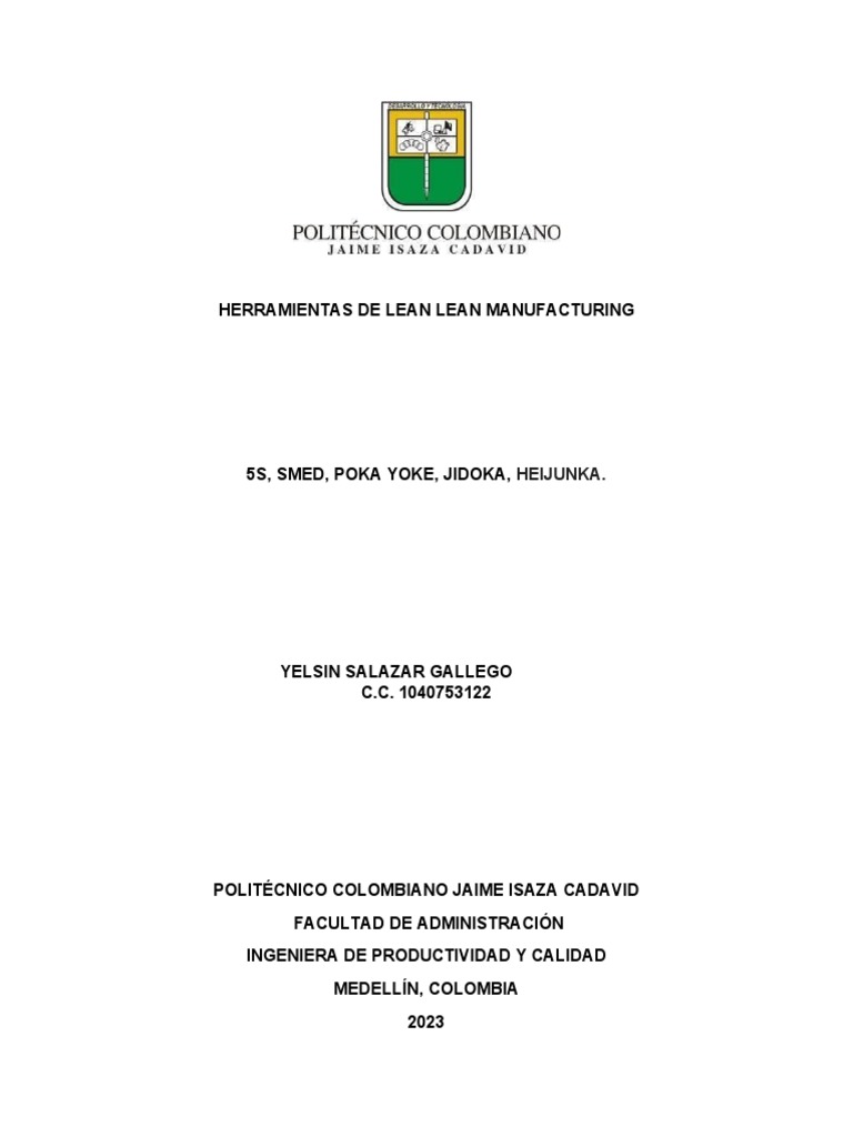 Herramientas Lean Manufacturing | PDF | Lean Manufacturing | Producción ...