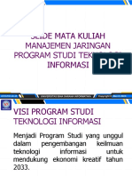 Slide Mata Kuliah Manajemen Jaringan Program Studi Teknologi Informasi