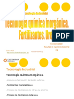 11.2 Tecnología Química Inorgánica - Fertilizantes. Urea