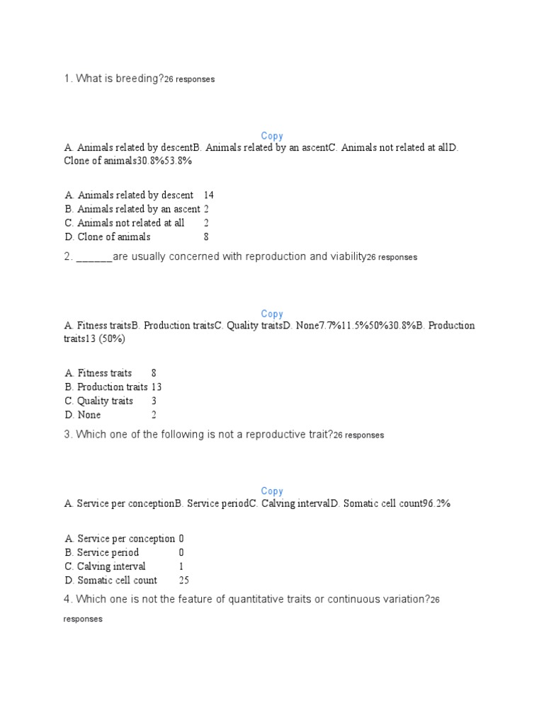 Animal Breeding Model Exam PDF Heritability Natural Selection