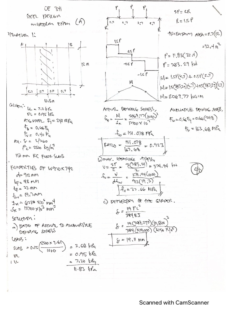 Steel Design Midterm Exam Set A | PDF