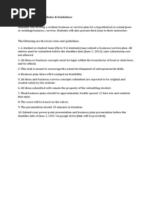 Business Plan Guidelines_Rubrics