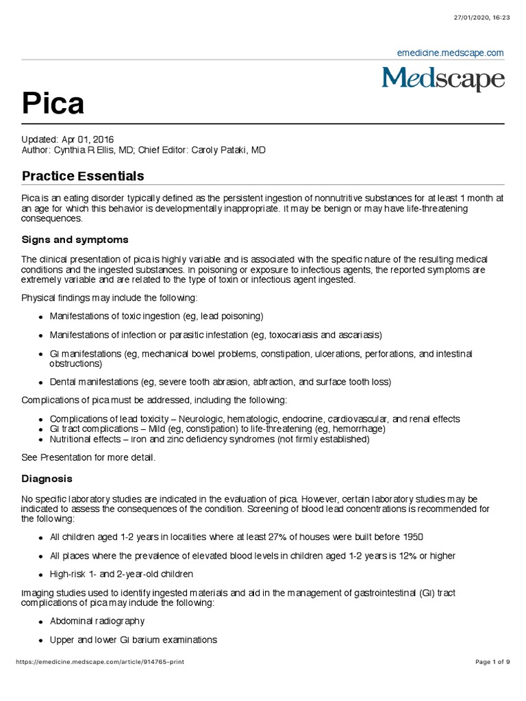 Diagnostic Du Pica Pdf – Prévalence Du Pica – JLHEID