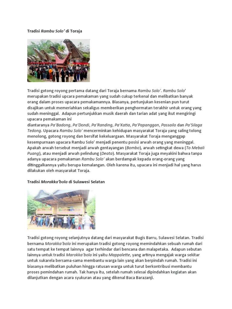 Tugas Kliping PKN Macam Macam Tradisi Gotong Royong | PDF