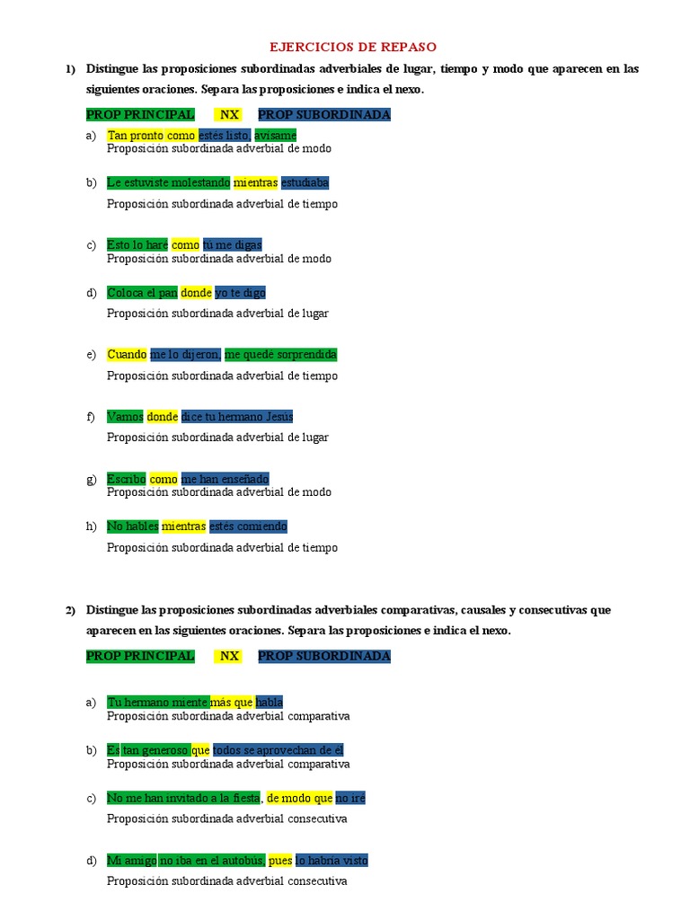 Activ Propos Subord Adverbial | PDF | Lingüística
