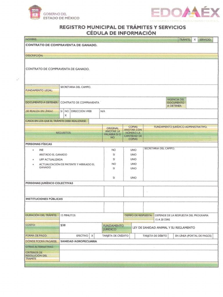 Contrato de compra venta de ganado pdf