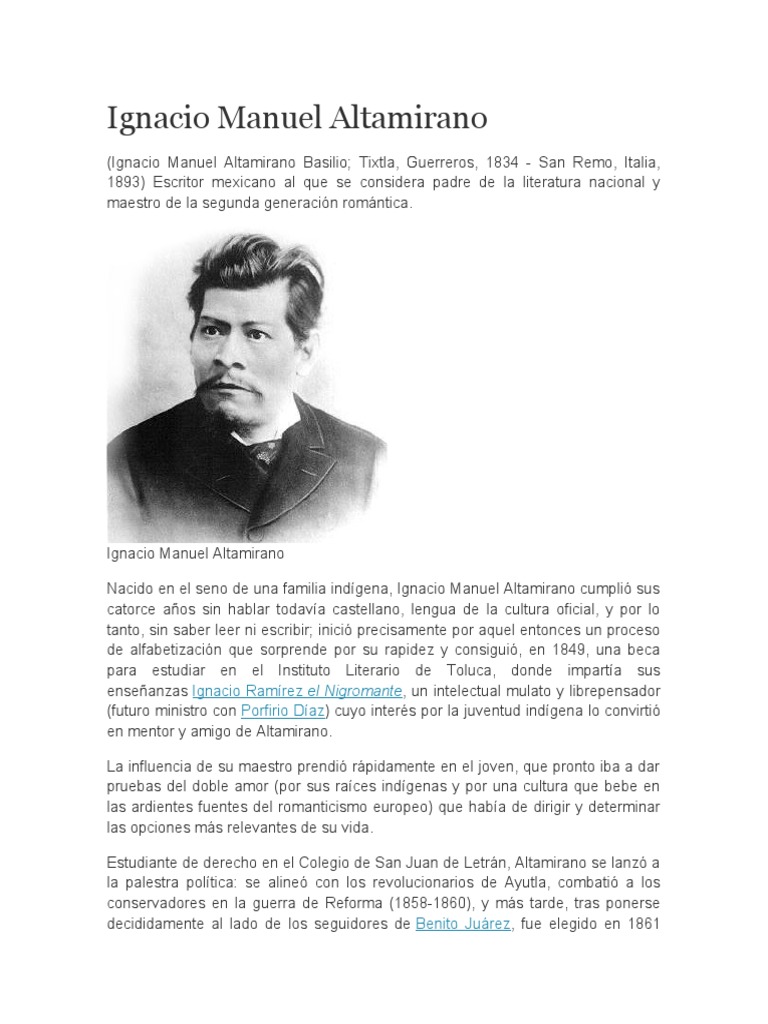Biografia Ignacio Manuel Altamirano PDF