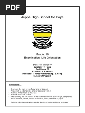 Grade 10 LO Exam Term 2 2019 June