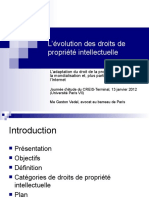 Presentation L Volution Des Droits de Propri T Intellectuelle