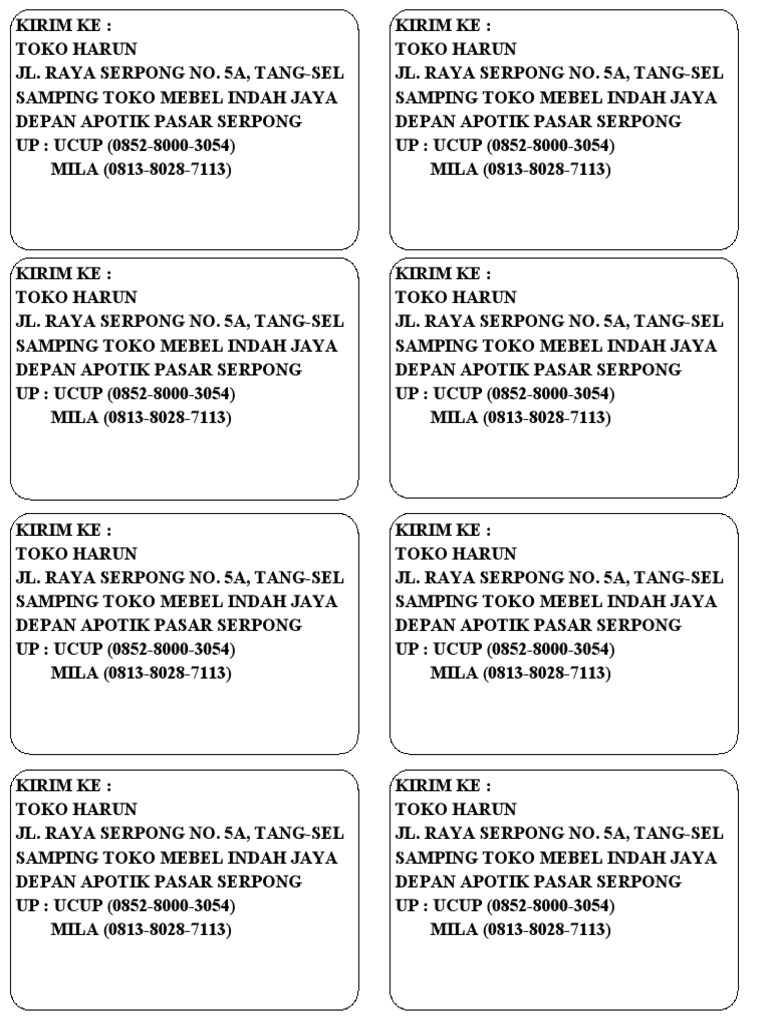 Alamat Toko Harun PDF