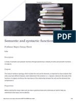 3 - Semantic and Syntactic Functions
