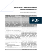 Elemente Conceptuale Şi Abordări Privind Evaluarea Calităţii Serviciilor Publice On-Line