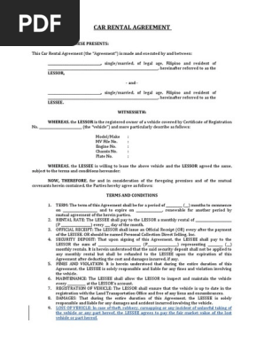 Car Rental Agreement