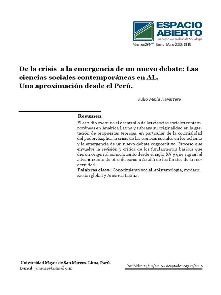 Crisis y renovación en ciencias sociales AL | PDF | Conocimiento ...