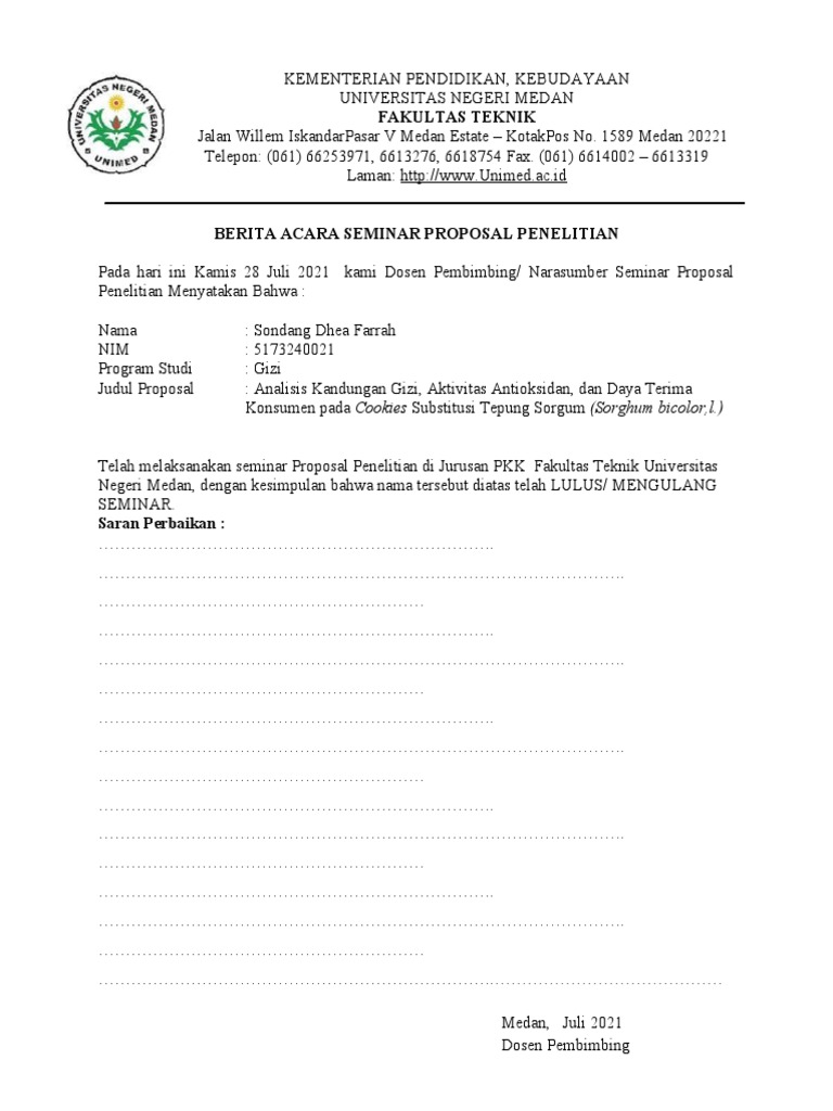 Berita Acara SEMPRO DHEA PDF