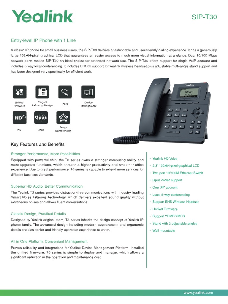 A.26. Yealink SIP T30 | PDF | Session Initiation Protocol | Voice Over Ip