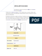 Formula Hipoclorito de Sodio