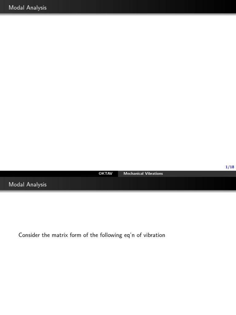 Modal Analysis in Mechanical Vibrations | PDF | Eigenvalues And ...