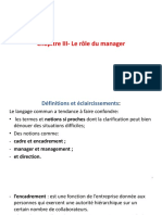 Chapitre III - Le Rôle Du Manager