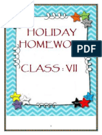 Class 7 Holiday Homework Session 2022-23