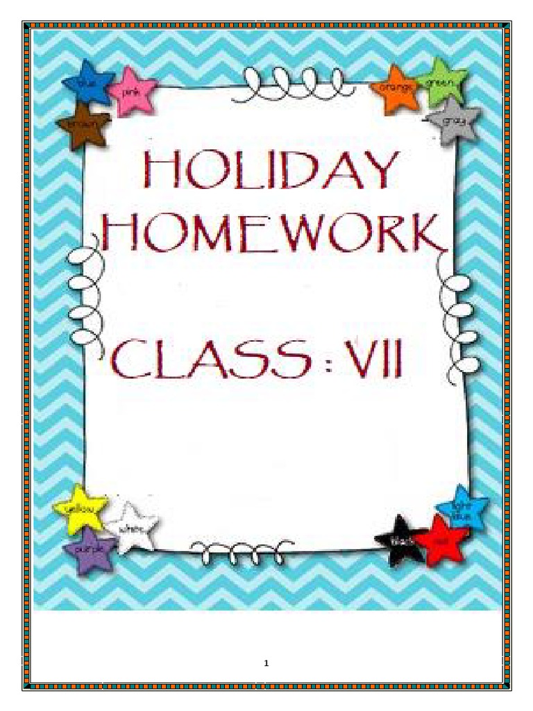 class 7 holiday homework 2022