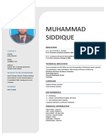 Muhammad Siddique - CV + Picture New