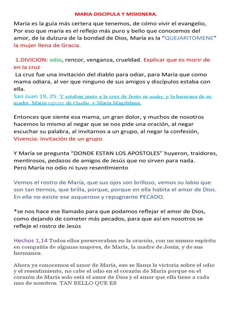 Discipula y Misionera | PDF | María, madre de Jesús | Amor