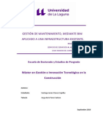 Gestión de Mantenimiento, Mediante Bim Aplicado A Una Infraestructura Existente