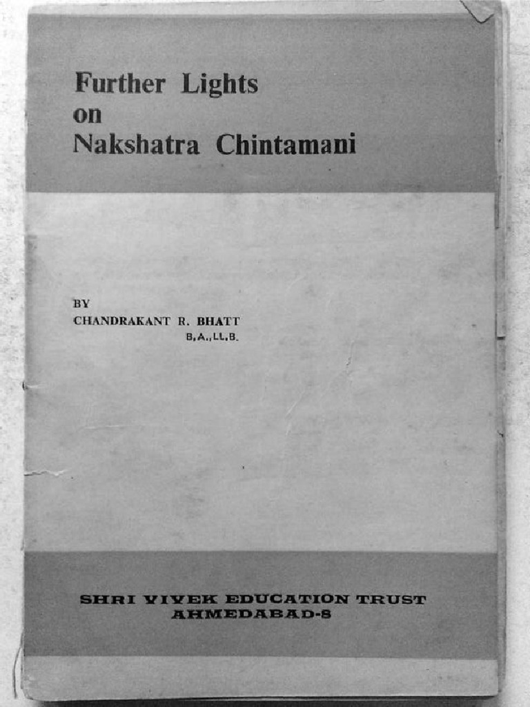 Further Lights On Nakahatra Chintamani by Chandrakant R Bhatt | PDF