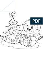 3461 3 Un Osito Con Su Regalo Arbol de Navidad para Colorear