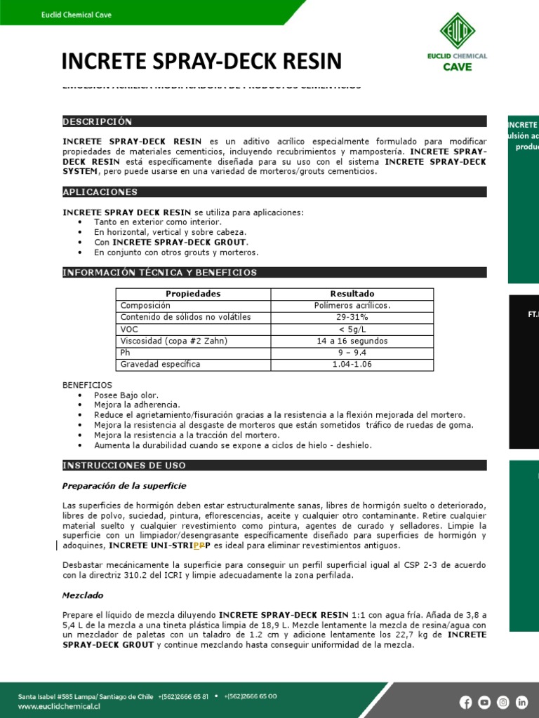 FT Pc.co.135 Increte Spray Deck Resin v02 (213557) PDF Hormigón