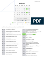 Calendário de Abril de 2023