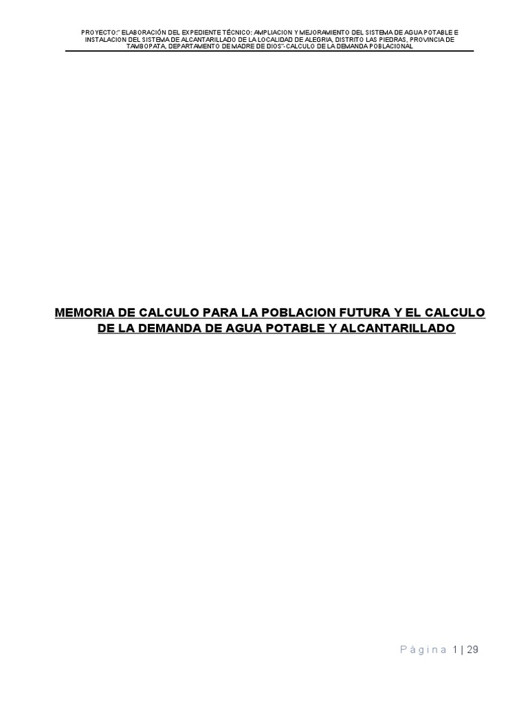 Demanda de Agua y Alcantarillado en Alegría | PDF | Agua | Alcantarillado