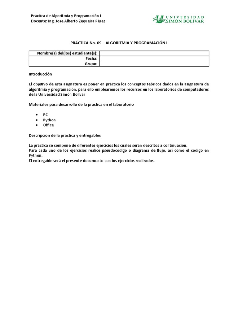 Práctica de Algoritmia en Python | PDF | Algoritmos | Ecuaciones