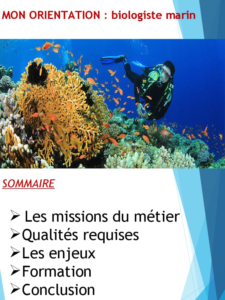 Métier de biologiste marin missions et formation PDF Biologie — free download