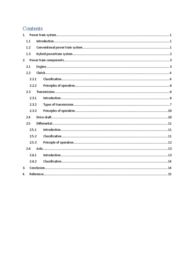 Power Train System Note PDF Manual Transmission Clutch