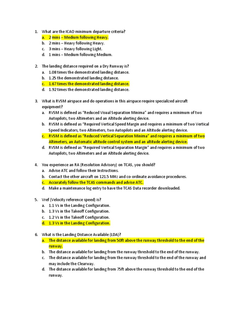 ADAPT Test Questionaire With Answers | PDF | Air Traffic Control ...