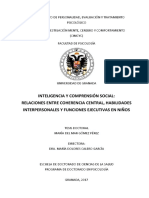 Inteligencia Y Comprensión Social: Relaciones Entre Coherencia Central, Habilidades Interpersonales Y Funciones Ejecutivas en Niños