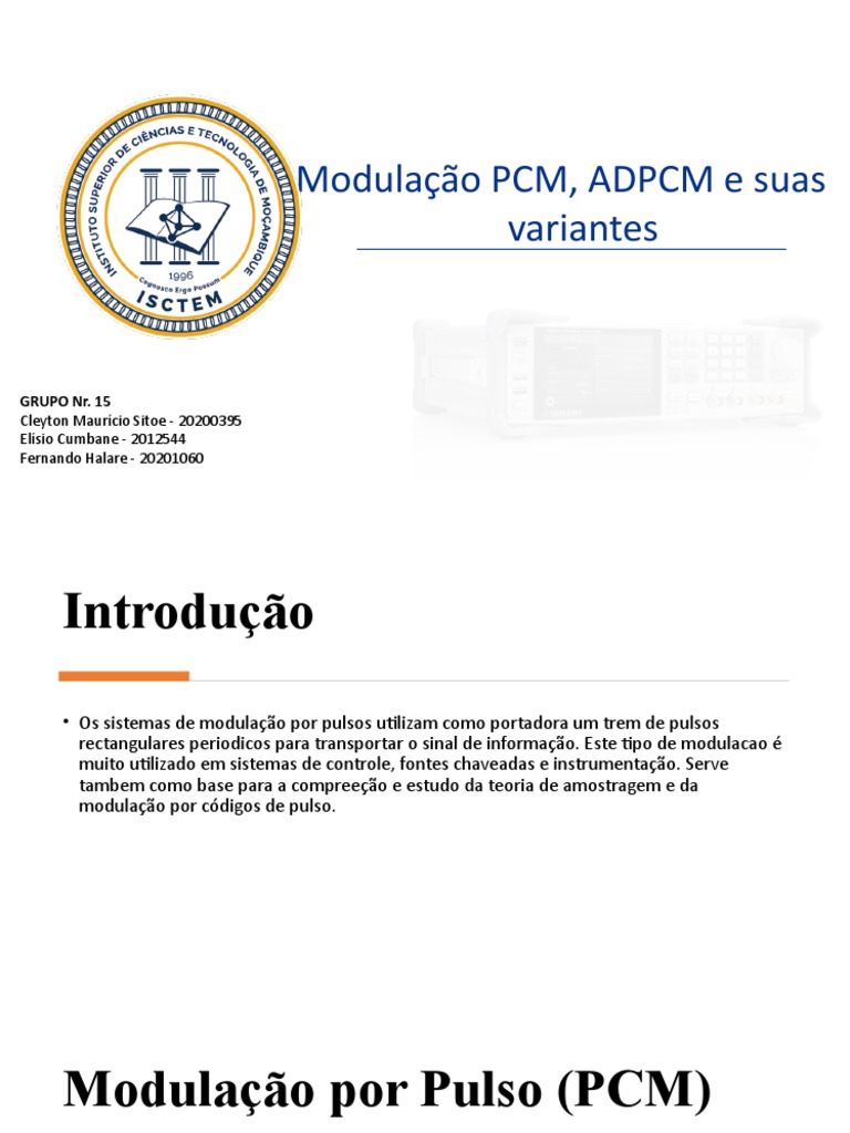 Modulação PCM, ADPCM e Variantes | PDF | Modulação | Telecomunicações