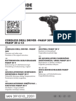 Cordless Drill Driver - Pabsp 20V Pabsp 20 Li C3 Cordless Drill Driver - Pabsp 20V