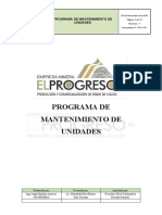 PROGRAMA DE MANTENIMIENTO DE UNIDADES EL PROGRESO S.R.L. Ver 01 P-PRO-011