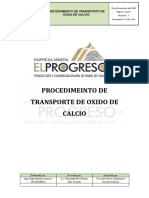 Procedimiento de Transporte de Oxido de Calcio EL PROGRESO SRL Ver 01 P-PRO-013